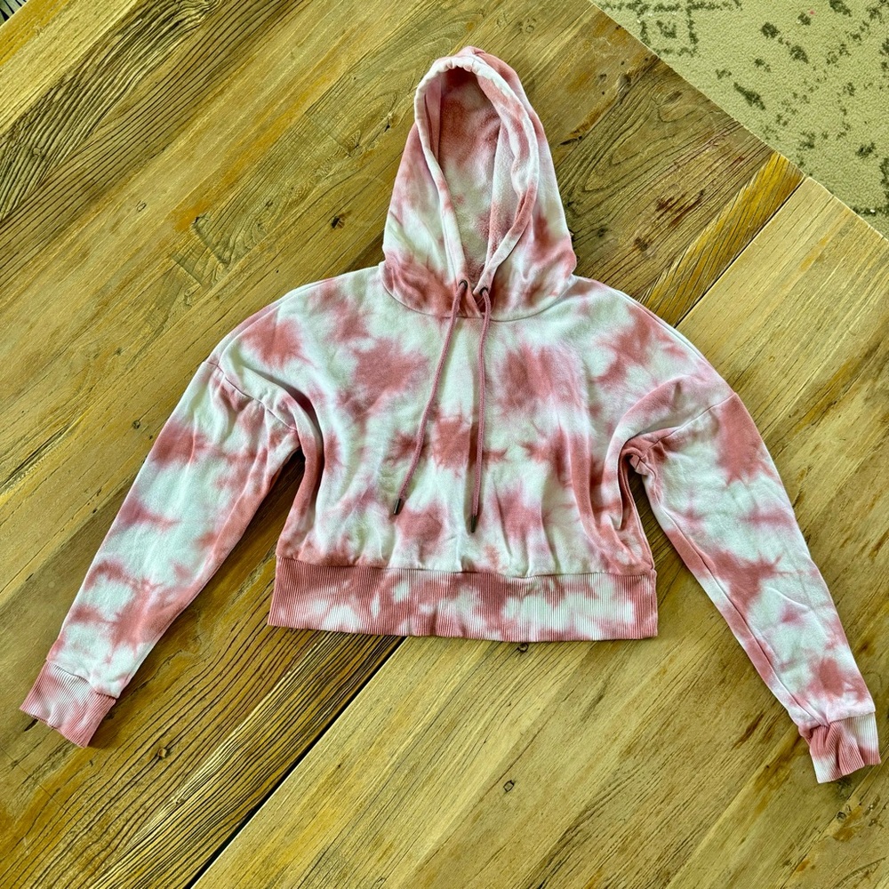 Pink and White Tie Dye Sweater Hoodie Sz Small.